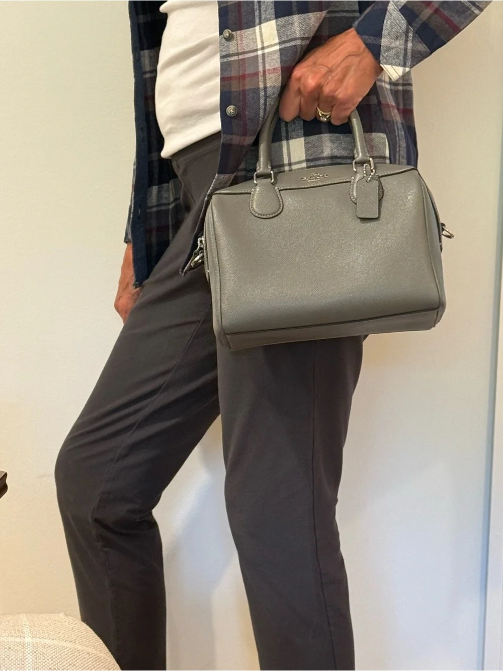 Coach structured leather